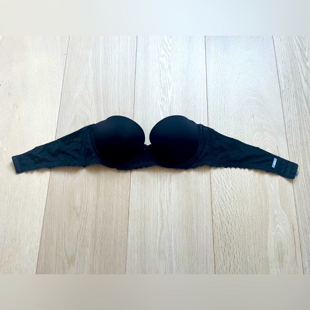 🫶🏻 Aerie Black Strapless Lace 36B 🖤
